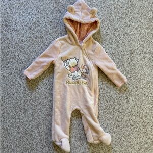 5/$25 Disney Baby Girl Pink Winnie The Pooh Hooded Jumpsuit